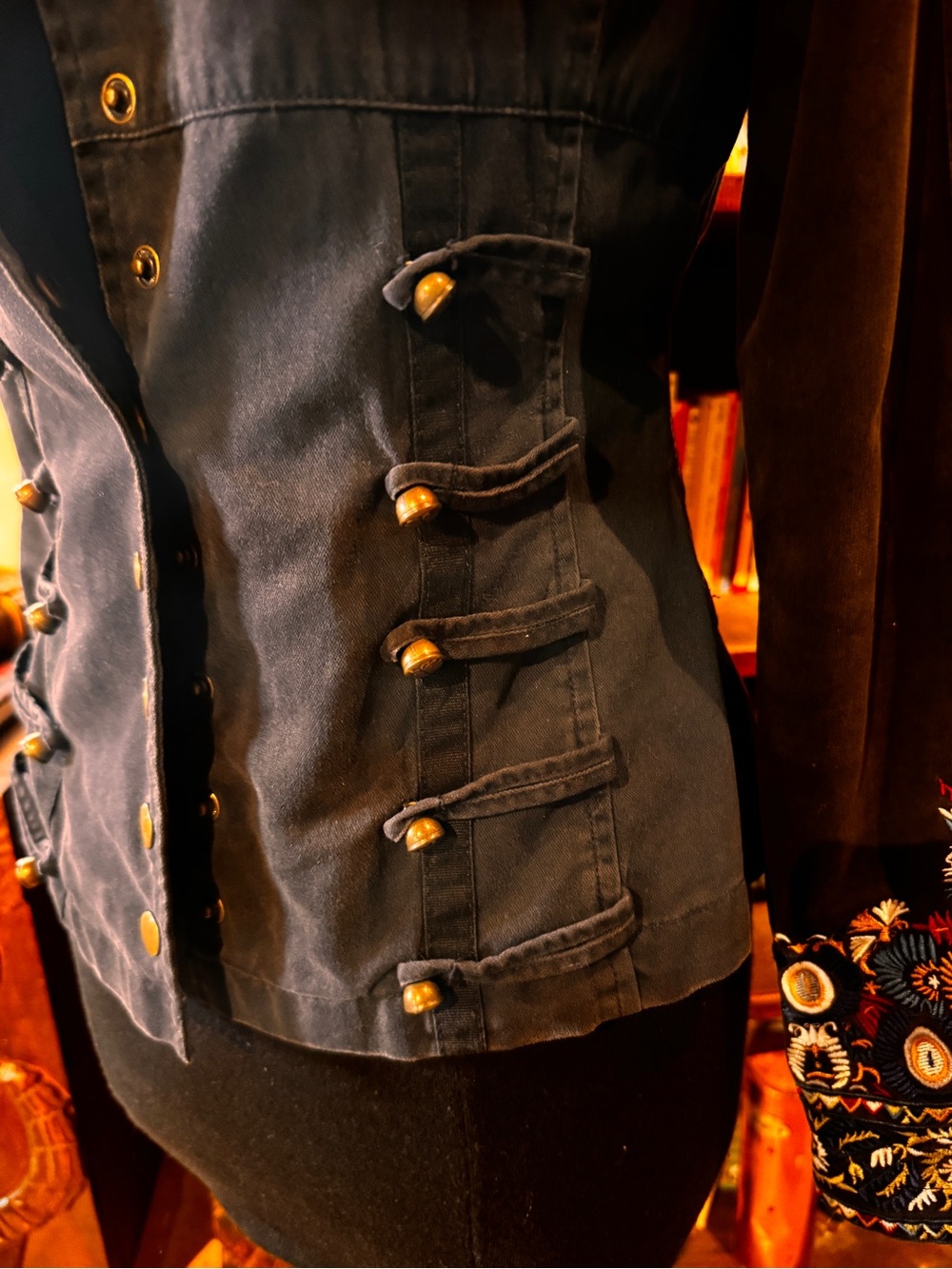 Embroidered Military-Style Jacket - black - Picture 2 of 13